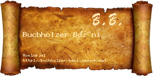 Buchholzer Béni névjegykártya